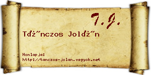 Tánczos Jolán névjegykártya